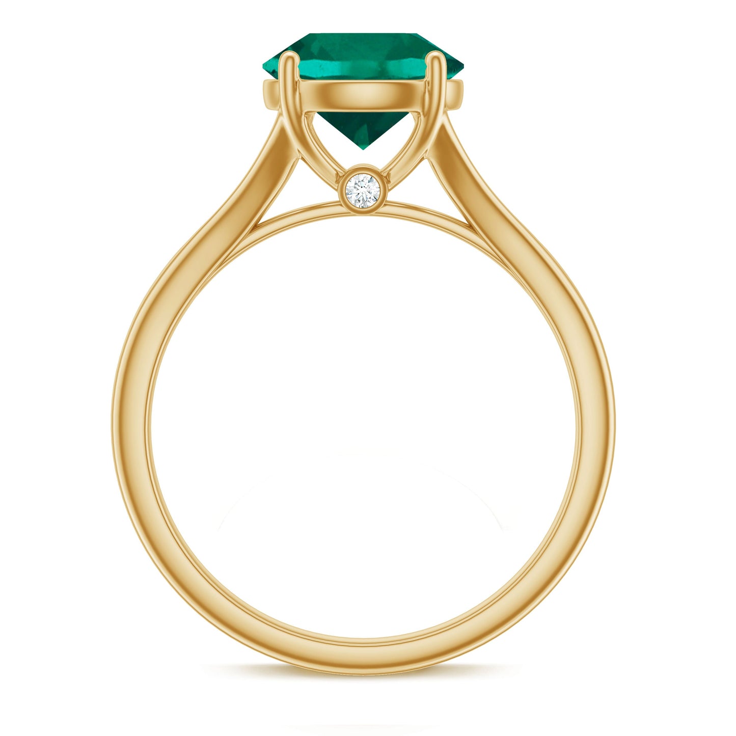 Certified 2 Carat Lab Grown Emerald Engagement Ring with Diamond