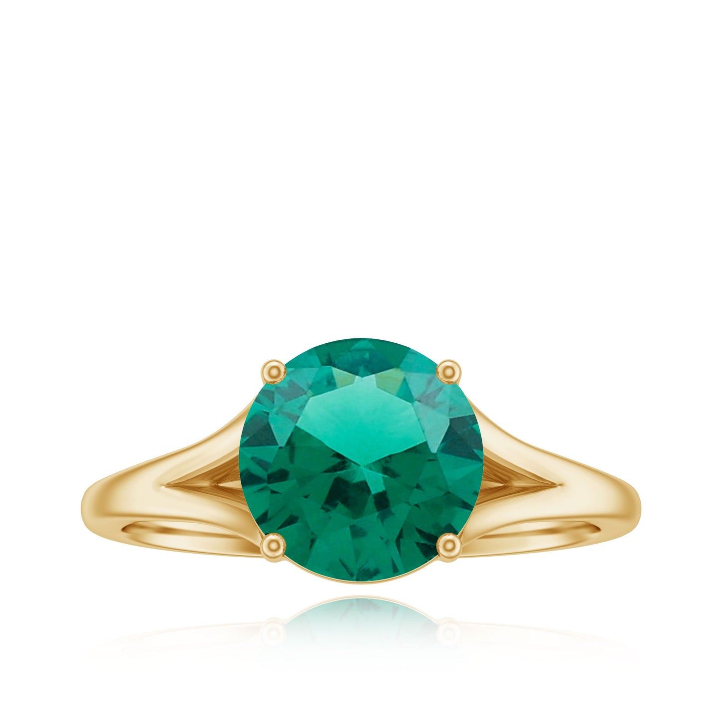Certified 2 Carat Lab Grown Emerald Engagement Ring with Diamond