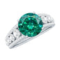 Certified 2 Carat Lab Grown Emerald Statement Engagement Ring with Side Stones