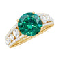 Certified 2 Carat Lab Grown Emerald Statement Engagement Ring with Side Stones