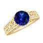 Certified 2.7 Carat Lab Grown Blue Sapphire Celtic Engagement Ring with Surprise Diamond