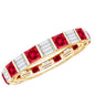 Princess Cut Lab Created Ruby And Moissanite Full Eternity Ring