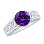 Vintage Looking 1.2 Carat Amethyst Celtic Engagement Ring with Surprise Diamond
