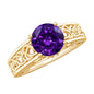 Vintage Looking 1.2 Carat Amethyst Celtic Engagement Ring with Surprise Diamond