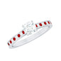 Certified Lab Grown Diamond Engagement Ring With Lab Grown Ruby