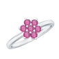 Real Pink Tourmaline Flower Cluster Ring