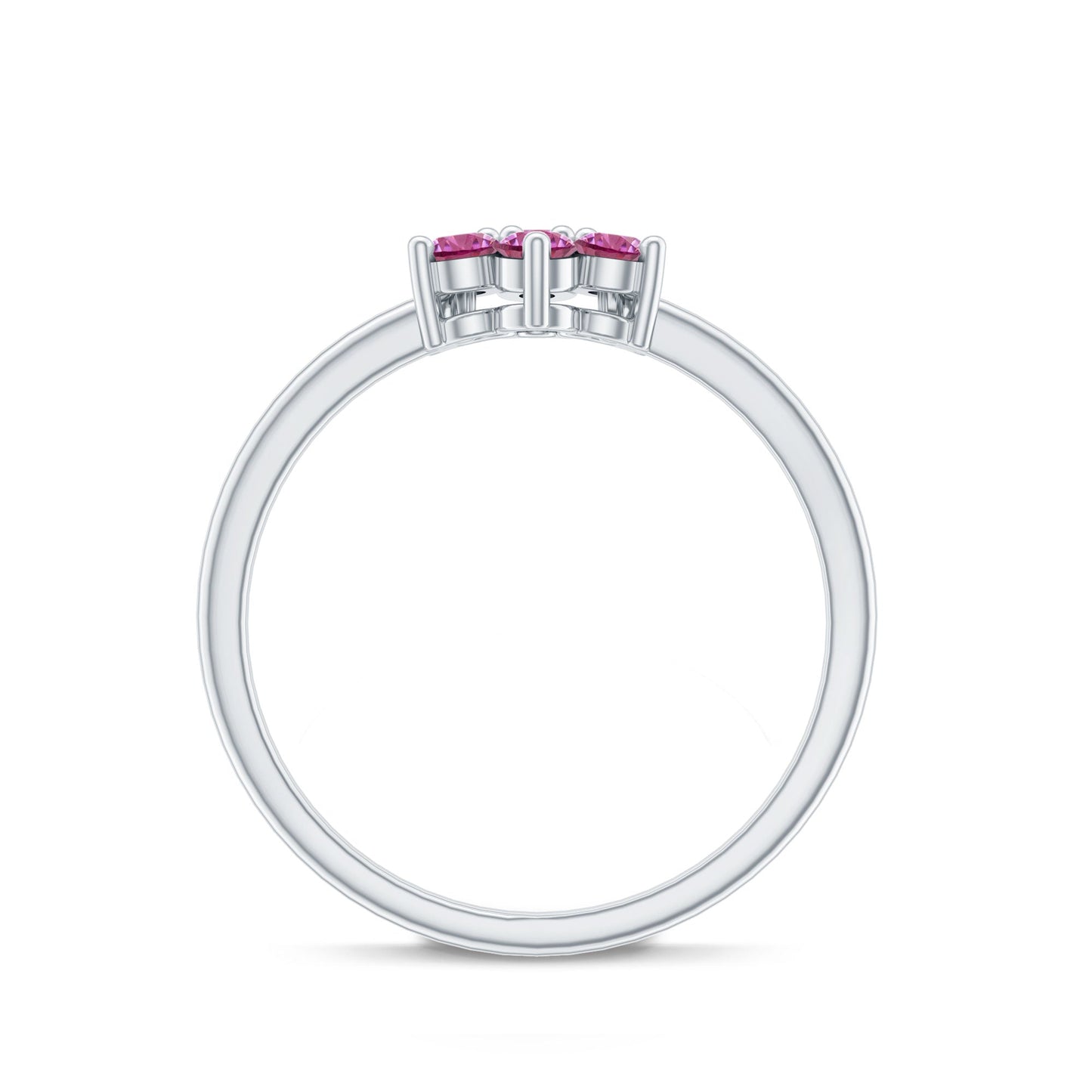 Real Pink Tourmaline Flower Cluster Ring