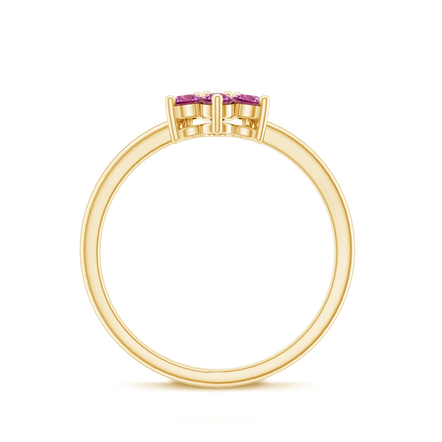 Real Pink Tourmaline Flower Cluster Ring