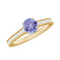 Natural Tanzanite Solitaire Engagement Ring with Diamond