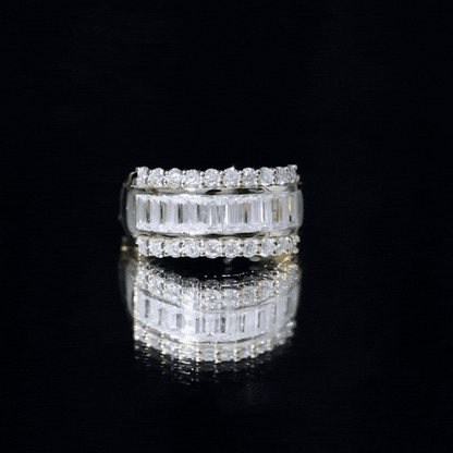 Certified Moissanite Wide Wedding Band Ring