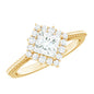 0.7 Carat Princess Cut Moissanite Vintage Inspired Ring