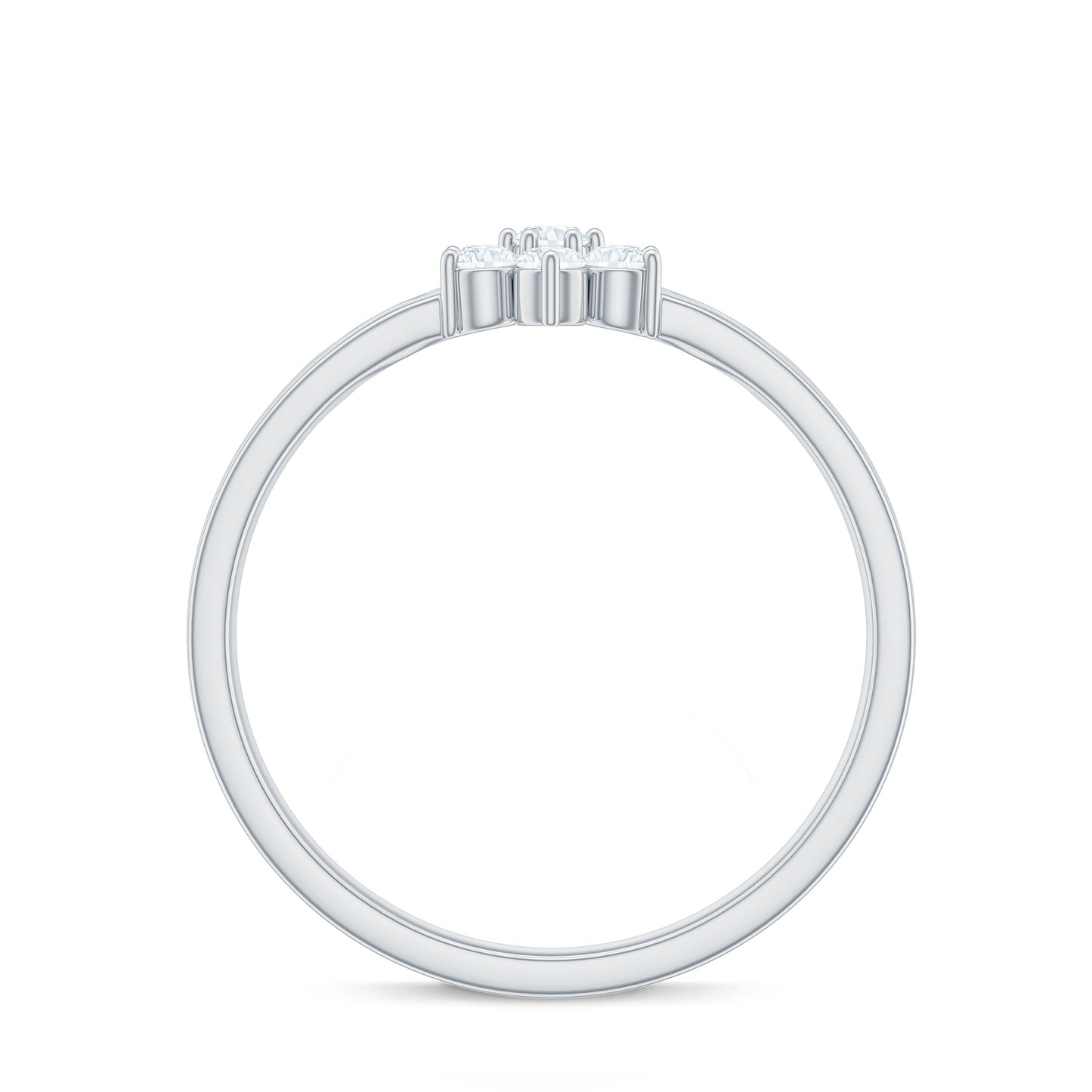 Nature Inspired Diamond Flower Promise Ring for Proposal