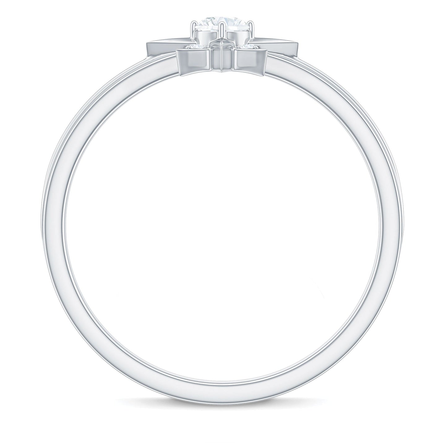 Natural Diamond Starburst Ring for Promise
