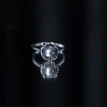 Handpicked Genuine Black Tahitian Pearl Engagement Ring