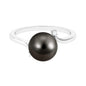 8 Carat Solitaire Tahitian Pearl Bypass Engagement Ring with Diamond