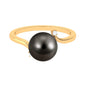 8 Carat Solitaire Tahitian Pearl Bypass Engagement Ring with Diamond