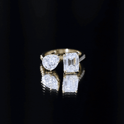 Toi Et Moi Moissanite Engagement Ring for Women