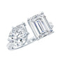 Toi Et Moi Moissanite Engagement Ring for Women