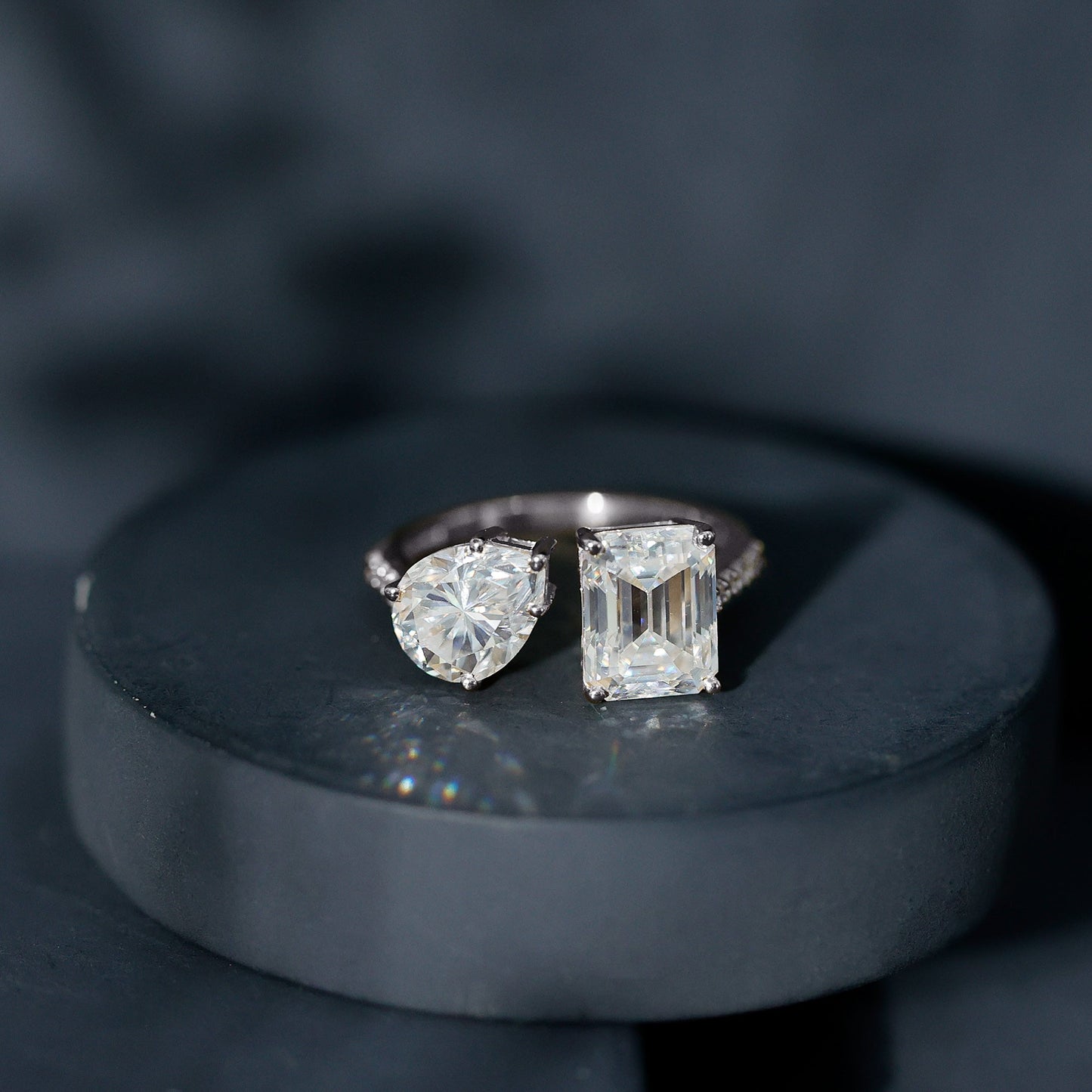 Toi Et Moi Moissanite Engagement Ring for Women
