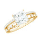 Moissanite Square Cut Engagement Ring With Certificate