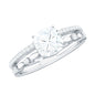 1.7 Carat Cushion Cut Moissanite Solitaire Double Band Engagement Ring