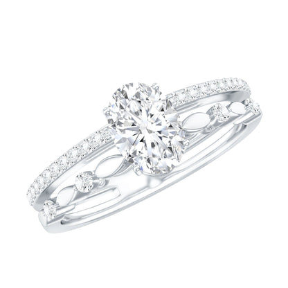 Oval Cut Moissanite Engagement Ring For Women