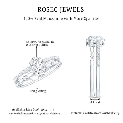 Oval Cut Moissanite Engagement Ring For Women