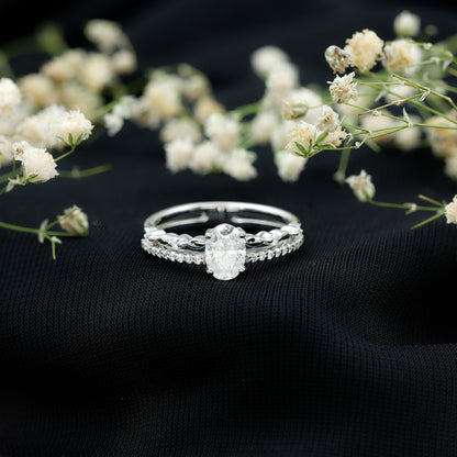 Oval Cut Moissanite Engagement Ring For Women