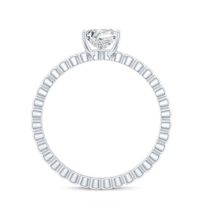 Certified Moissanite Square Cut Engagement Ring For Women