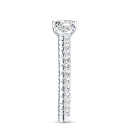 Certified Moissanite Square Cut Engagement Ring For Women