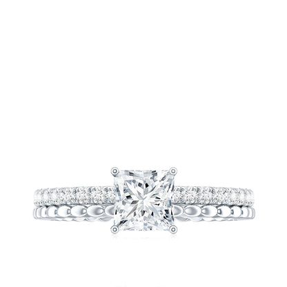 Certified Moissanite Square Cut Engagement Ring For Women