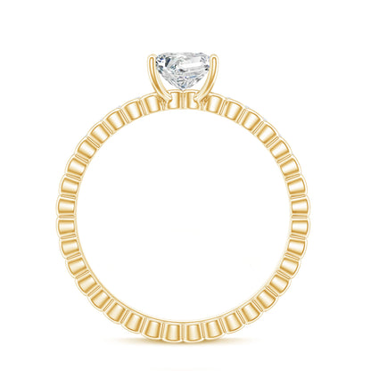 Certified Moissanite Square Cut Engagement Ring For Women