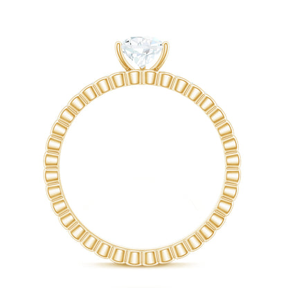 0.7 Carat Pear Cut Moissanite Solitaire Engagement Ring