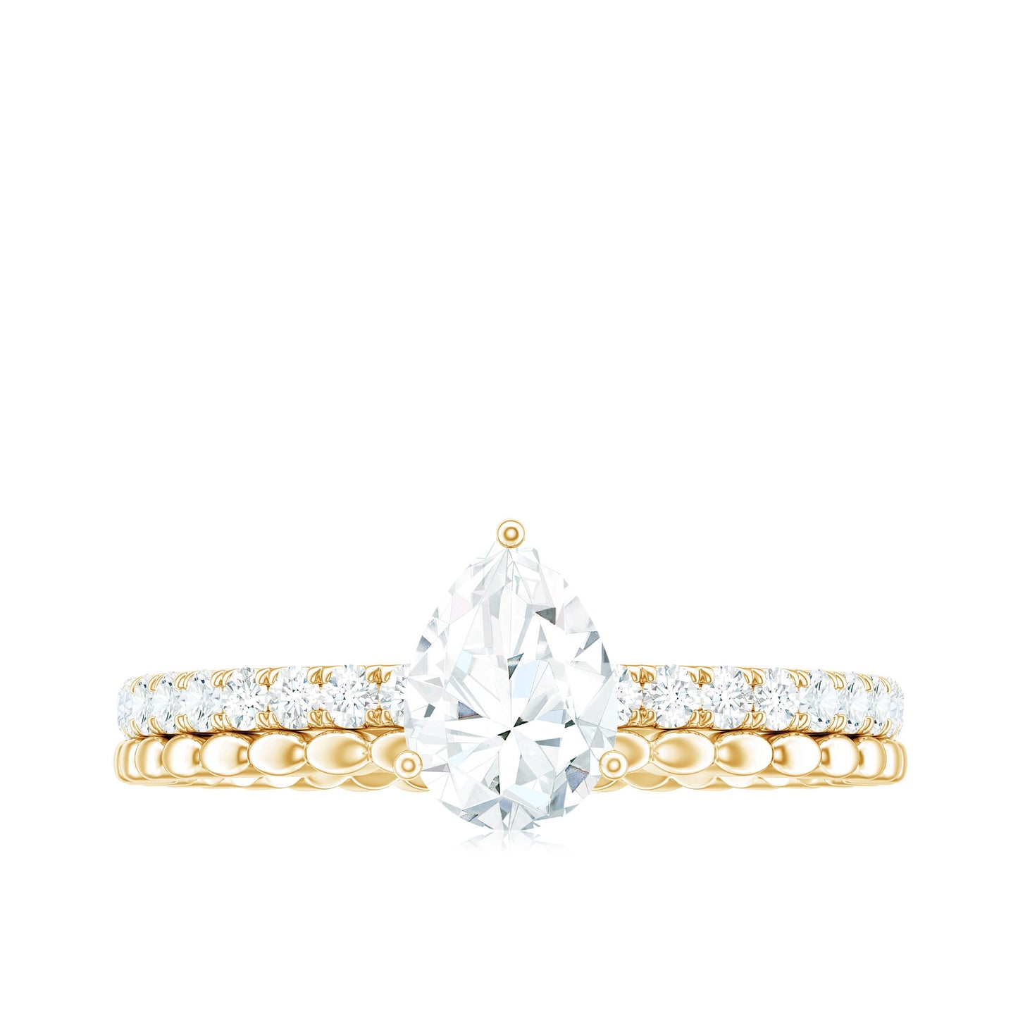 0.7 Carat Pear Cut Moissanite Solitaire Engagement Ring