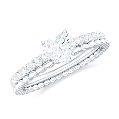 Heart Shape Moissanite Designer Engagement Ring for Women