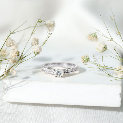 Heart Shape Moissanite Designer Engagement Ring for Women