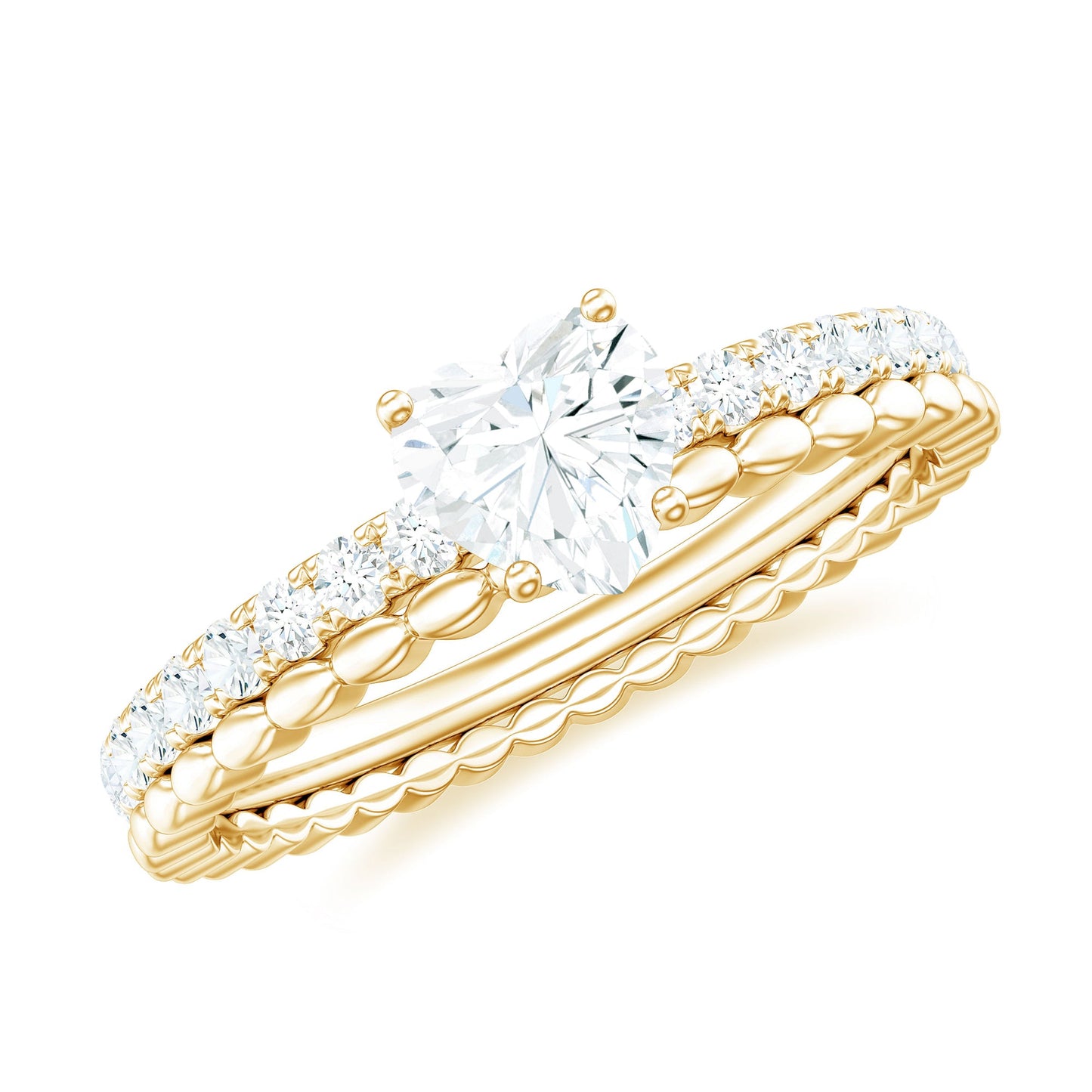 Heart Shape Moissanite Designer Engagement Ring for Women