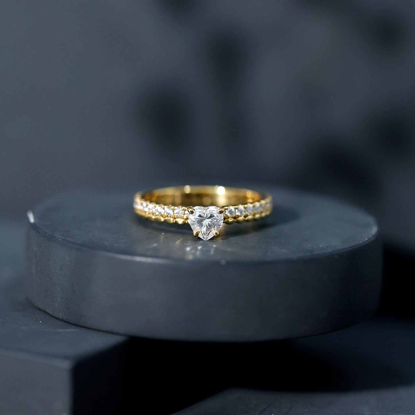 Heart Shape Moissanite Designer Engagement Ring for Women