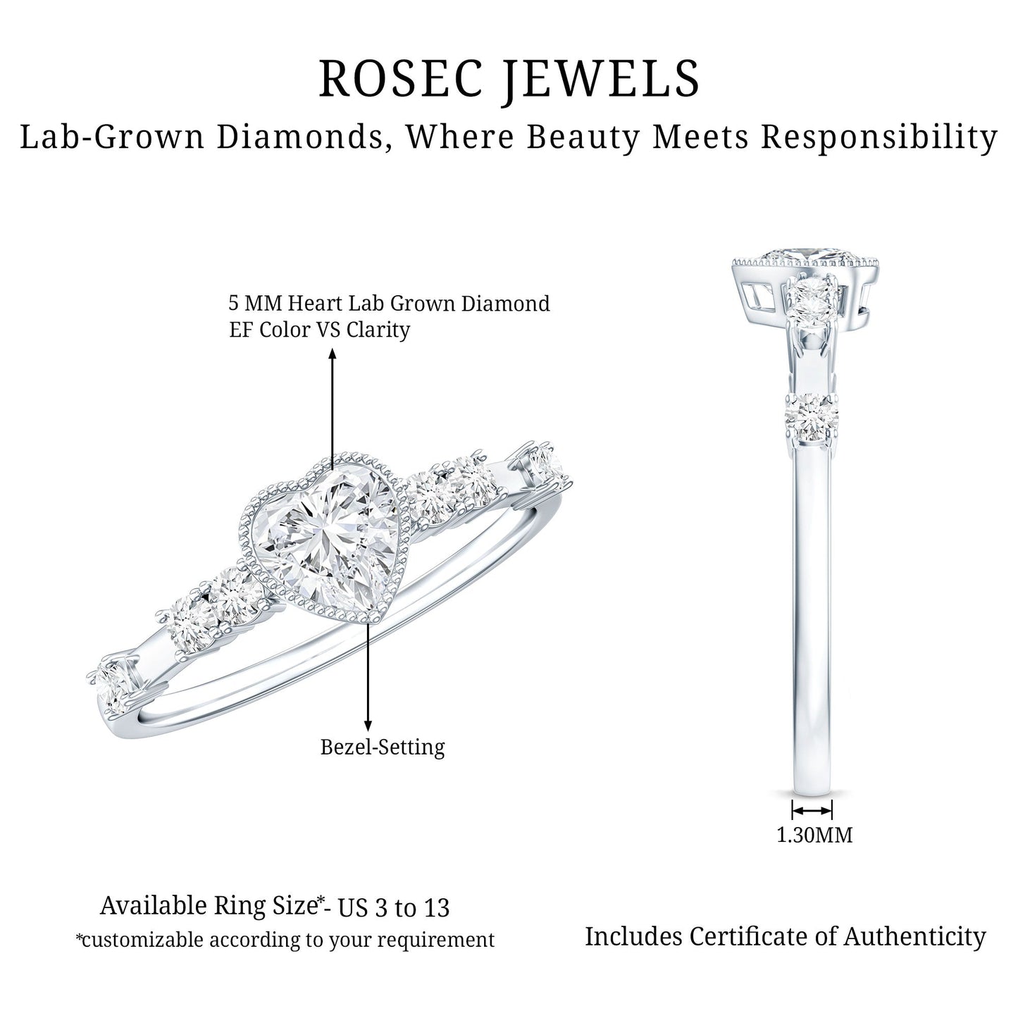 Heart Shaped Moissanite Pre Engagement Ring
