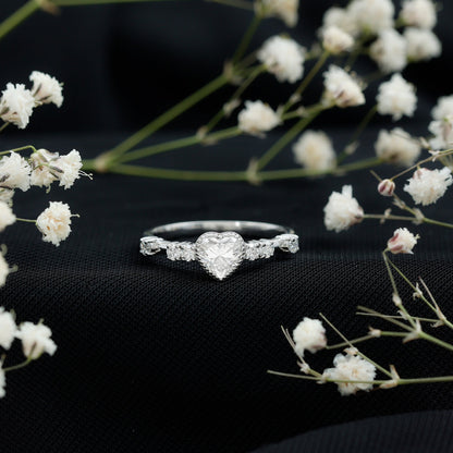 Heart Shaped Moissanite Pre Engagement Ring