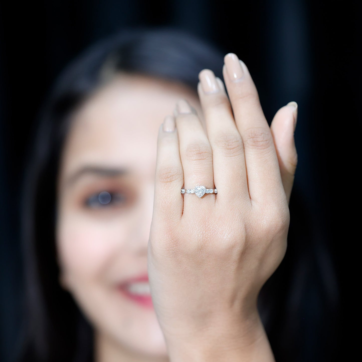 Heart Shaped Moissanite Pre Engagement Ring