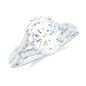 2 Carat Oval Cut Moissanite Statement Engagement Ring with Split Shank