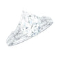 Pear Shaped Moissanite Solitaire Engagement Ring in Split Shank