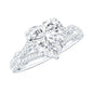 Heart Shape Moissanite Solitaire Engagement Ring in Split Shank