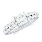 Certified Princess Cut Moissanite Split Shank Engagement Ring