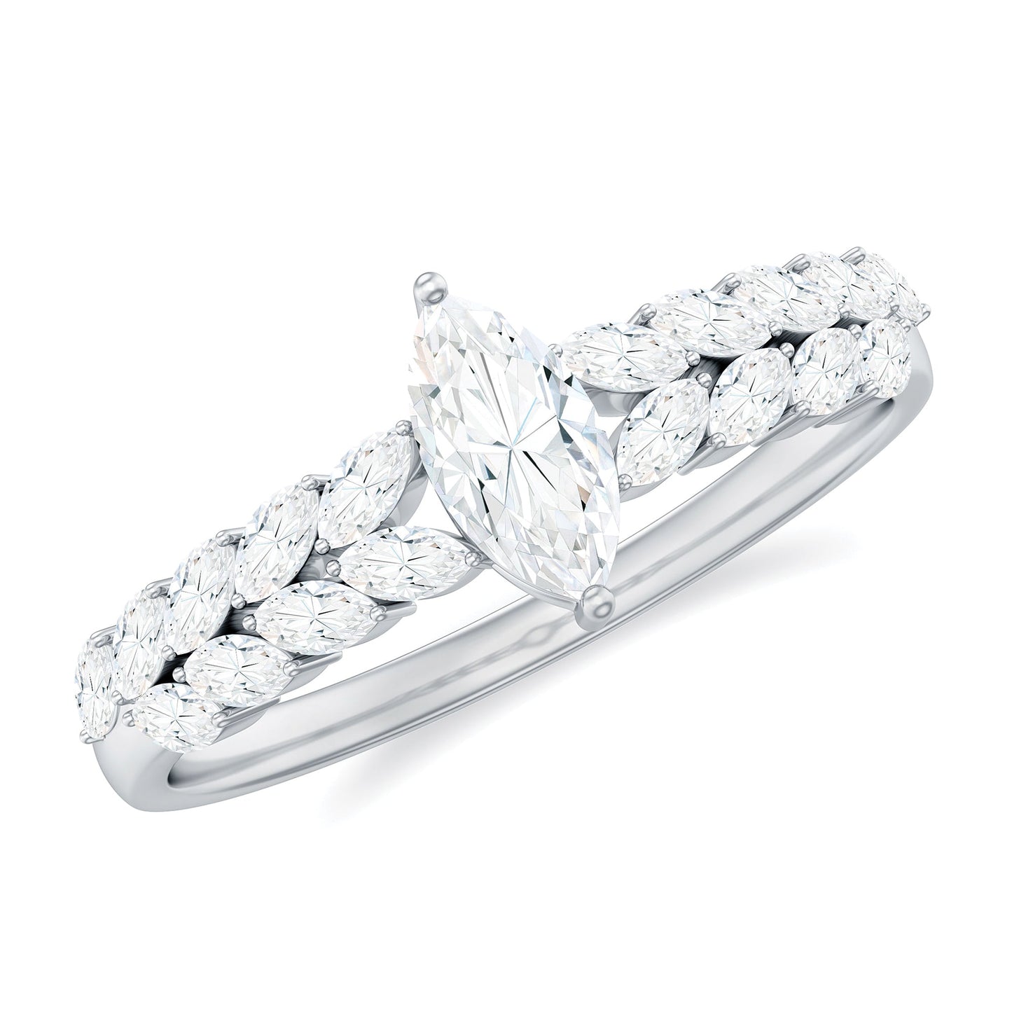 Marquise Cut Moissanite Solitaire Braided Engagement Ring