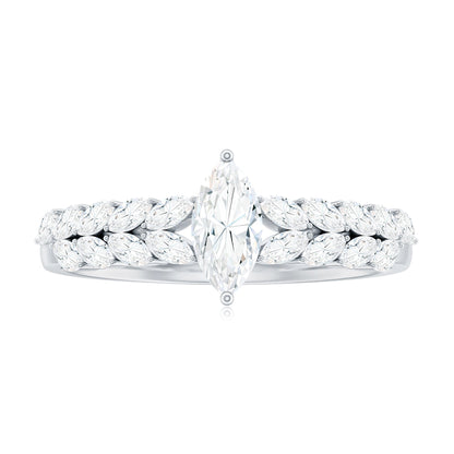 Marquise Cut Moissanite Solitaire Braided Engagement Ring