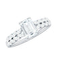Certified Moissanite Emerald Cut Engagement Ring with Side Stones