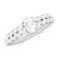 0.4 Carat Oval Cut Certified Moissanite Engagement Split Shank Ring