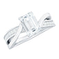 1.8 Carat Emerald Cut Moissanite Infinity Engagement Ring